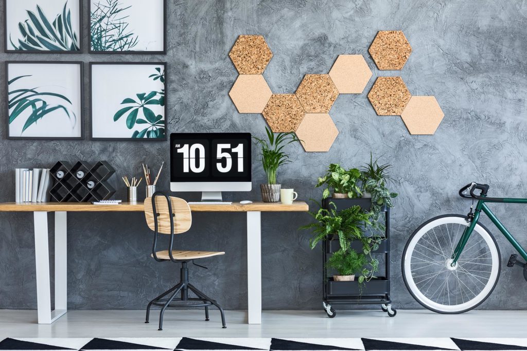 Cork tiles on wall of living room Pic: Istockphoto