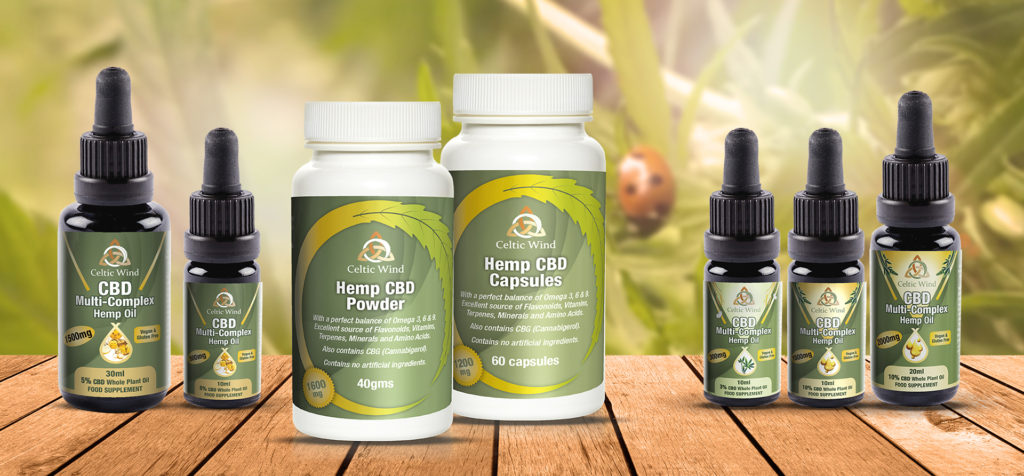 Selection of Celtic Wind Crops CBD Products