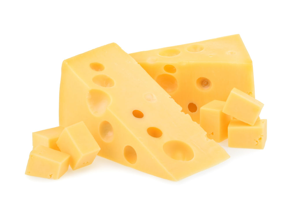Cut block of cheese