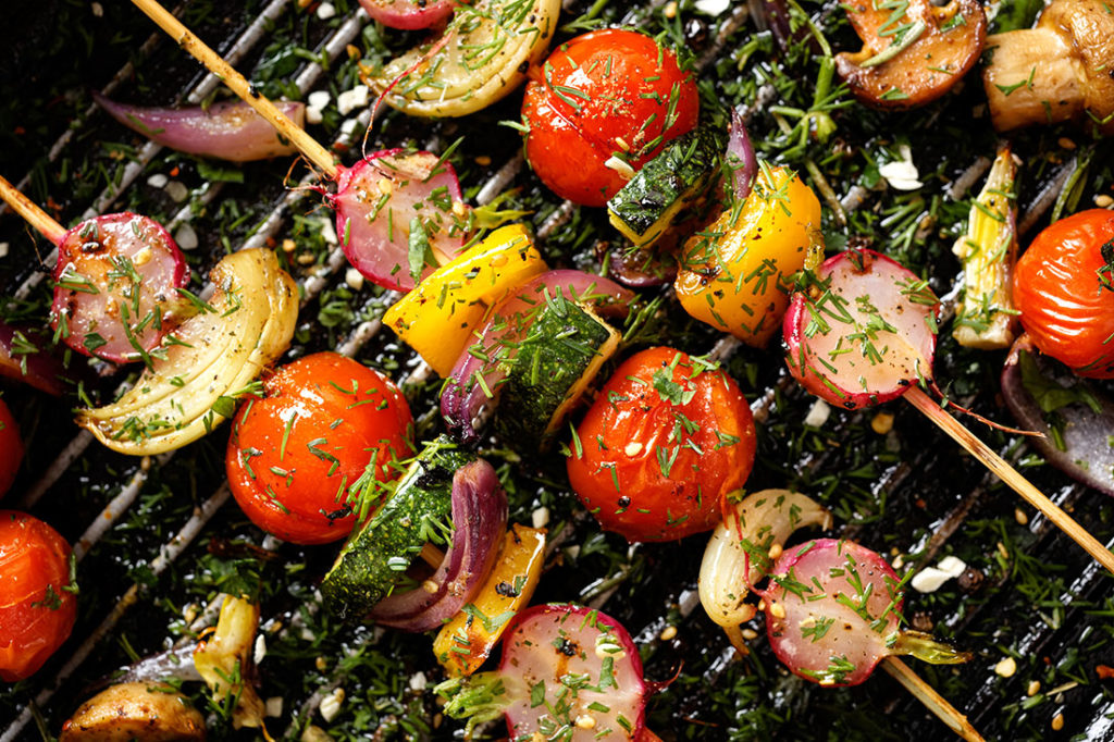 Grilled veggie skewers Pic: Shutterstock