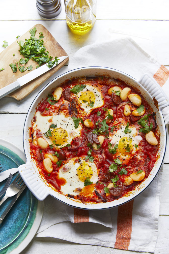 Baked Eggs With Butterbeans