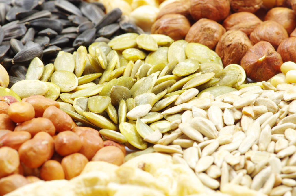 seeds and nuts with collection; 